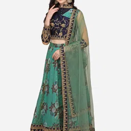 SAPTRANGI  Embroidered  Semi-Stitched Lehenga & Ready to Wear Blouse With Dupatta-picture-26