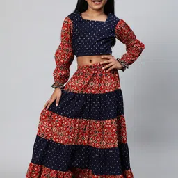 Aks Kids Girls Printed Ready To Wear Lehenga & Choli-picture-16