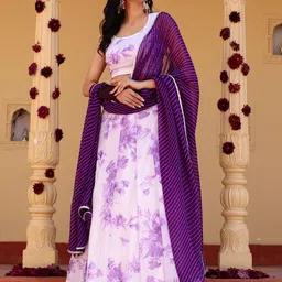 Thread & Button Printed Ready to Wear Lehenga Blouse With Dupatta-picture-11