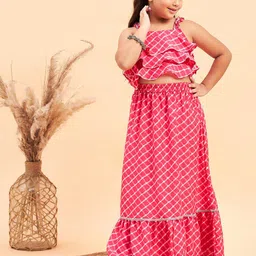 Stylo Bug Girls Checked Gotta Patti Lehenga Choli-picture-57