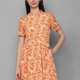 Allen Solly Woman Orange Floral Dress-image-8