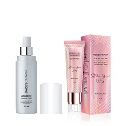 FACES CANADA Set of Ultime Pro Makeup Fixer 50ml + Strobe Your Way Cream 30 ml - Rose Gold-image-59