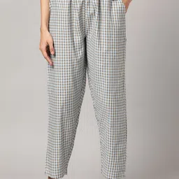 Kryptic Women Checked Pure Cotton Lounge Pants-image-8