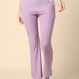 House Of Zelena Women Mid-Rise Cotton Bootcut Trousers-image-33