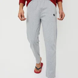 max Men Grey Melange Solid Lounge Pants image 1