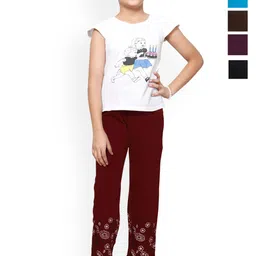 BAESD Girls Pack Of 5 Pure Cotton Bottom Printed Lounge Pants-picture-40