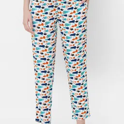 URBAN SCOTTISH Women White Printed Lounge Pants-picture-40