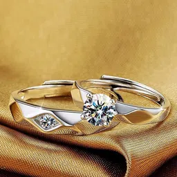 Mahi Her King and His Queen Adjustable Couple Finger Ring-picture-27