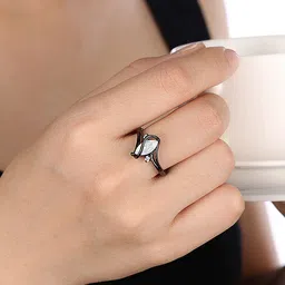 Yellow Chimes Black Gun Plated Finger Ring-picture-38