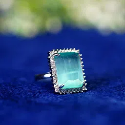 Zoey Silver-Plated American Diamond-Studded Finger Ring-picture-33