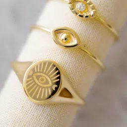 OOMPH Set Of 3 Stone Studded Finger Ring image 1