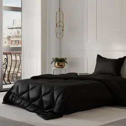Stoa Paris Date Night Collection Black Solid AC Room 150 GSM Single Bed Comforter-image-95