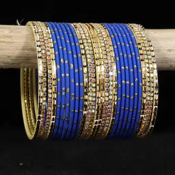 NMII Set Of 28 Glitter Detailed Stone-Studded Bangles Set-picture-49