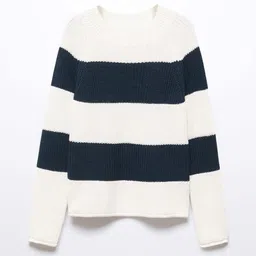 Mango Kids Girls Horizontally Striped Pure Cotton Knitted Pullover-picture-20