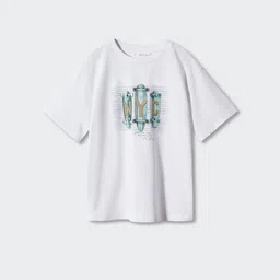 Mango Kids Boys Pure Cotton Typography Printed Drop-Shoulder Sleeves T-shirt-image-30