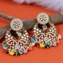 Crunchy Fashion Multicoloured Contemporary Chandbalis Earrings-picture-21