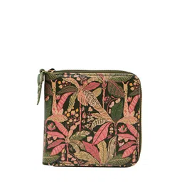 Chumbak Women Olive Green & Pink Floral Printed PU Two Fold Wallet-picture-29