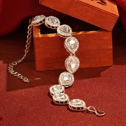 Zaveri Pearls Gold Plated Kundan Studded Link Bracelet-picture-38
