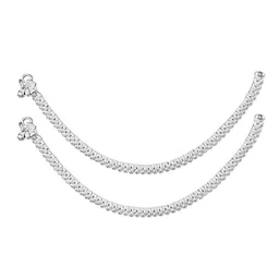 RUHI COLLECTION Set Of 2 Silver-Plated Beaded Anklets-picture-17
