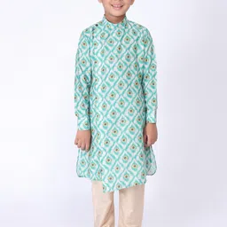 TABARD Boys Mandarin Collar Ethnic Motifs Printed Pure Cotton Kurta-picture-57