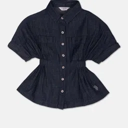 U.S. Polo Assn. Kids Girls Cotton Shirt Dress image 1