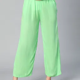 Oxolloxo Women Mid-Rise Relaxed Flared High-Rise Non Iron Maternity Trousers-picture-29