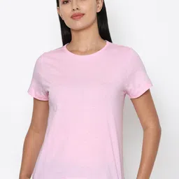 Allen Solly Woman Pink Pure Cotton Solid Lounge T Shirt-image-23