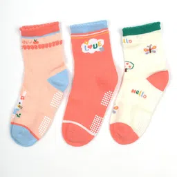FOOTPRINTS Kids Pack Of 3 Patterned Cotton Anti Skid Socks-picture-31