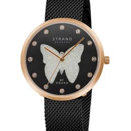 STRAND BY OBAKU Women Black Brass Embellished Dial & Stainless Steel Strap Analogue Watch S700LHVBMB-DBW-picture-19