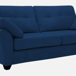 mintwud from pepperfry Tochi Fabric 3 Seater Sofa In Blue Colour image 4