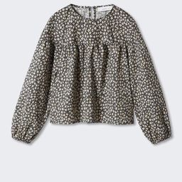 Mango Kids Girls Pure Cotton Floral Print Puff Sleeve Cotton Top-picture-34