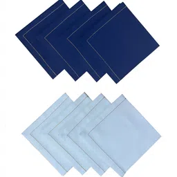 FOVEROS 8 Pieces Blue & White Cotton Dinner Table Napkins-picture-33