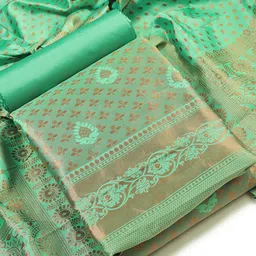 Sun Fashion And Lifestyle Woven Design Printed Organza Unstitched Dress Material-picture-22