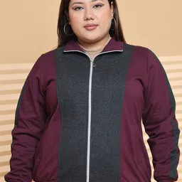 theRebelinme Women Colourblocked Fleece Open Front Jacket-picture-19