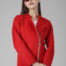 BAESD Geometric Self Design Mock Collar Tailored Jacket-picture-11