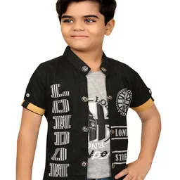 BAESD Boys Typography Printed Mandarin Collar Tailored Jacket With Attached T-shirt-picture-32