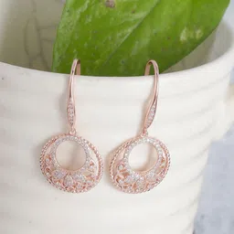 GIVA 925 Silver Rose Gold Crescent Affair Earrings-picture-28