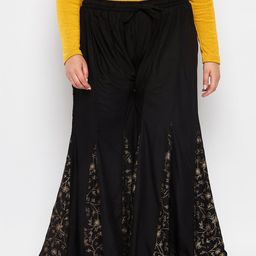 CLORA CREATION PLUS Women Plus Size Ethnic Motifs Printed Flared Palazzos-picture-35