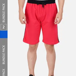 PRIDE APPAREL Men Pack Of 2 Antimicrobial Technology pure Cotton Sports Shorts-picture-36