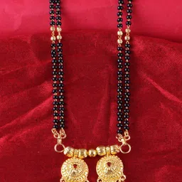 MEENAZ Gold-Plated & Beaded Long Chain Wati Mangalsutra-picture-22