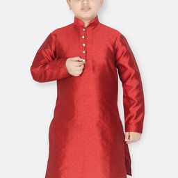SG YUVRAJ Boys Mandarin Collar Woven Design Kurta-picture-8