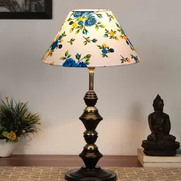 new era Multicolour Shade Table Lamp With Shade Table Lamp With Iron Base image 1