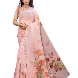 MIRCHI FASHION Pink & Orange Floral Organza Bagh Saree-picture-45