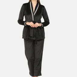 bellamia Women Black Solid Co-Ord- Mela-image-30