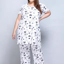 IN Love Plus Size Graphic Printed Pure Cotton Top & Palazzo image 1