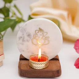 HOMEARTE White & Brown Wood Candle Holder-picture-29