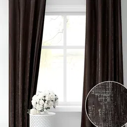 RIDHAAN Brown 2 Pieces Room Darkening Window Curtains-picture-13