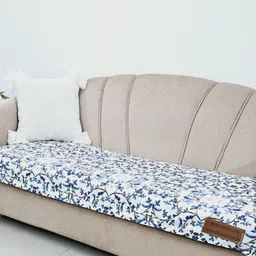 THROWPILLOW Blue & White Printed Polyester 1 Piece Sofa Cover-picture-14