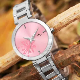 DressBerry Women Patterned Dial & Stainless Steel Straps Analogue Watch HOBDB-194-SL-PK-picture-19