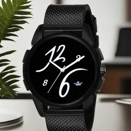 LOREM Men Black Printed Dial & Black Bracelet Style Straps Analogue Watch LR61-picture-13